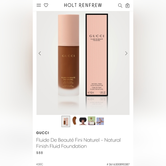 BNIP Gucci Fluide de Beauté Natural Finish Fluid Foundation Shade 430C - Picture 2 of 2